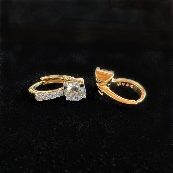 Moissanite Diamond Designer Hoop Earrings
