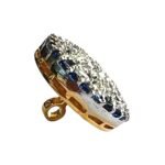 Designer Two Tone Sapphire & Diamond Bandhgala Buttons - Image 4