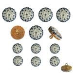 Designer Two Tone Sapphire & Diamond Bandhgala Buttons - Image 9