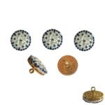 Designer Two Tone Sapphire & Diamond Bandhgala Buttons - Image 6