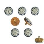 Designer Two Tone Sapphire & Diamond Bandhgala Buttons - Image 7