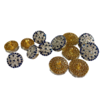 Designer Two Tone Sapphire & Diamond Bandhgala Buttons - Image 11