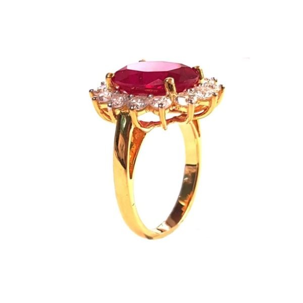 Designer Cocktail Ring - Created Ruby & Lab Grown Diamonds