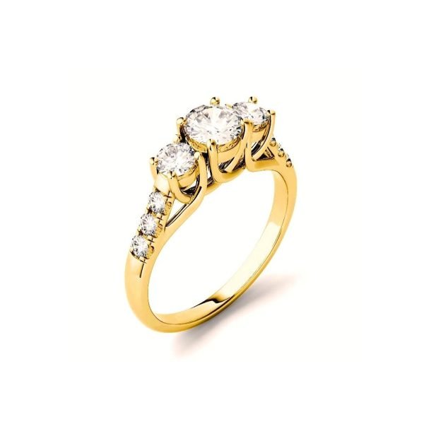 2.18 Carat Moissanite Diamond Three Stone Ring