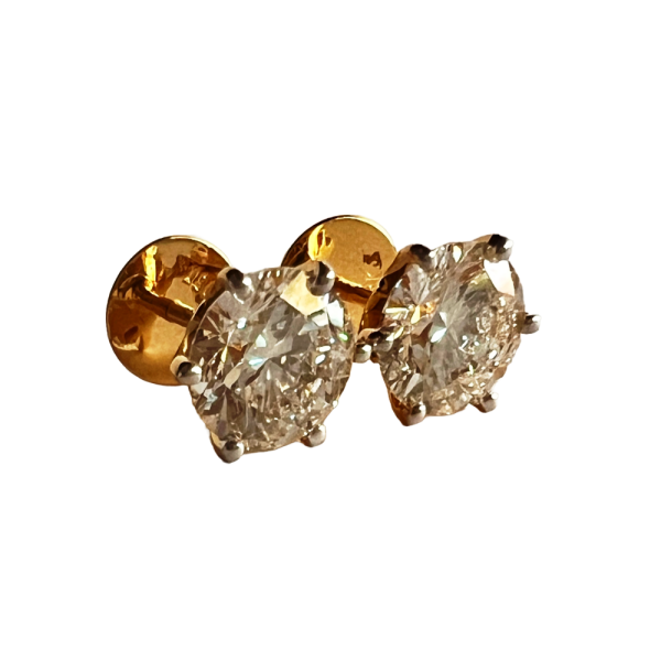 4ct Round Moissanite Diamond Solitaire Studs