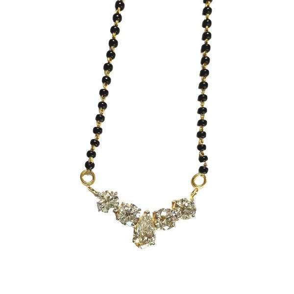 Pear and Round Moissanite Diamond Mangalsutra