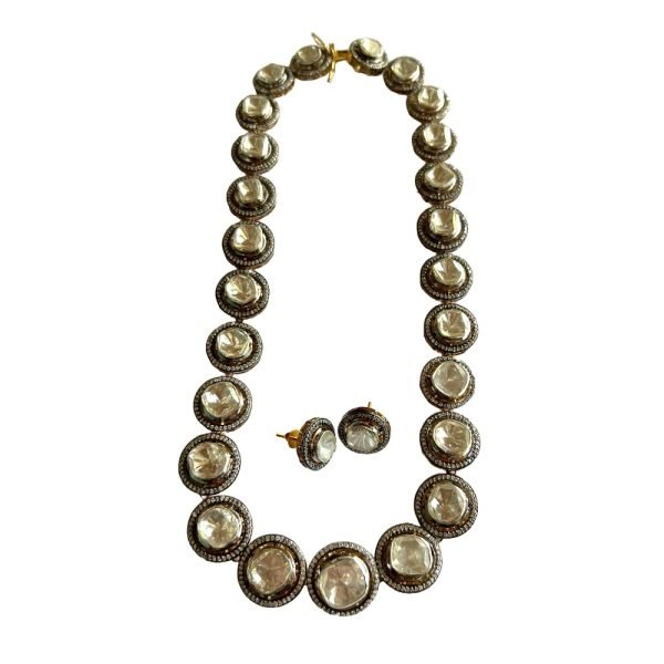 29 Ct. Moissanite Diamond Polki Single Line Necklace