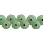 Carved Green Stone BandhGala Buttons with Gems - Image 2