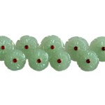 Carved Green Stone BandhGala Buttons with Gems - Image 3