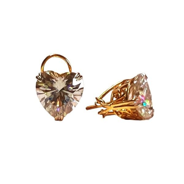 16ct Heart Shape Moissanite Diamond Solitaire Studs