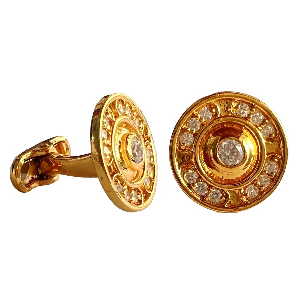 S998 (4) Celestial Orbit Cufflinks with Swarovskis - Image 1