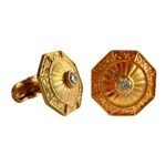 Regal Octagon Golden Cufflinks