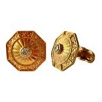 Regal Octagon Golden Cufflinks - Image 3