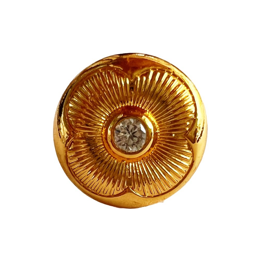 S1001 (2) Regal Gold Floral Sherwani Buttons with Swarovski Accents - Image 1