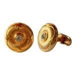 Regal Gold Floral Cufflinks with Swarovski Accents - Image 3