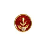 Imperial Laurel Cufflinks in Rich Red Enamel - Image 2