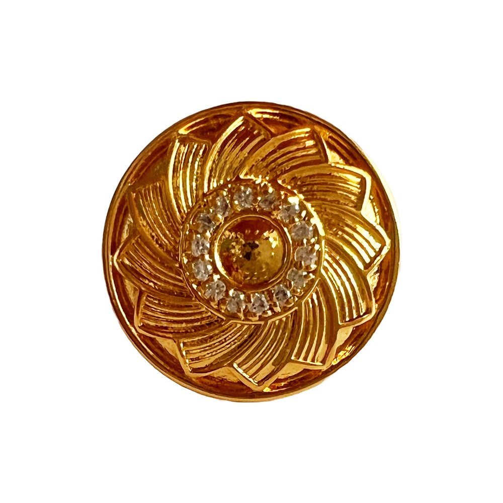 S999 (2) Designer Gold Floral Sherwani Button with Swarovski Accents - Image 1