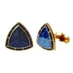 Royal Midnight Blue Enamel Trigon Cufflinks - Image 4