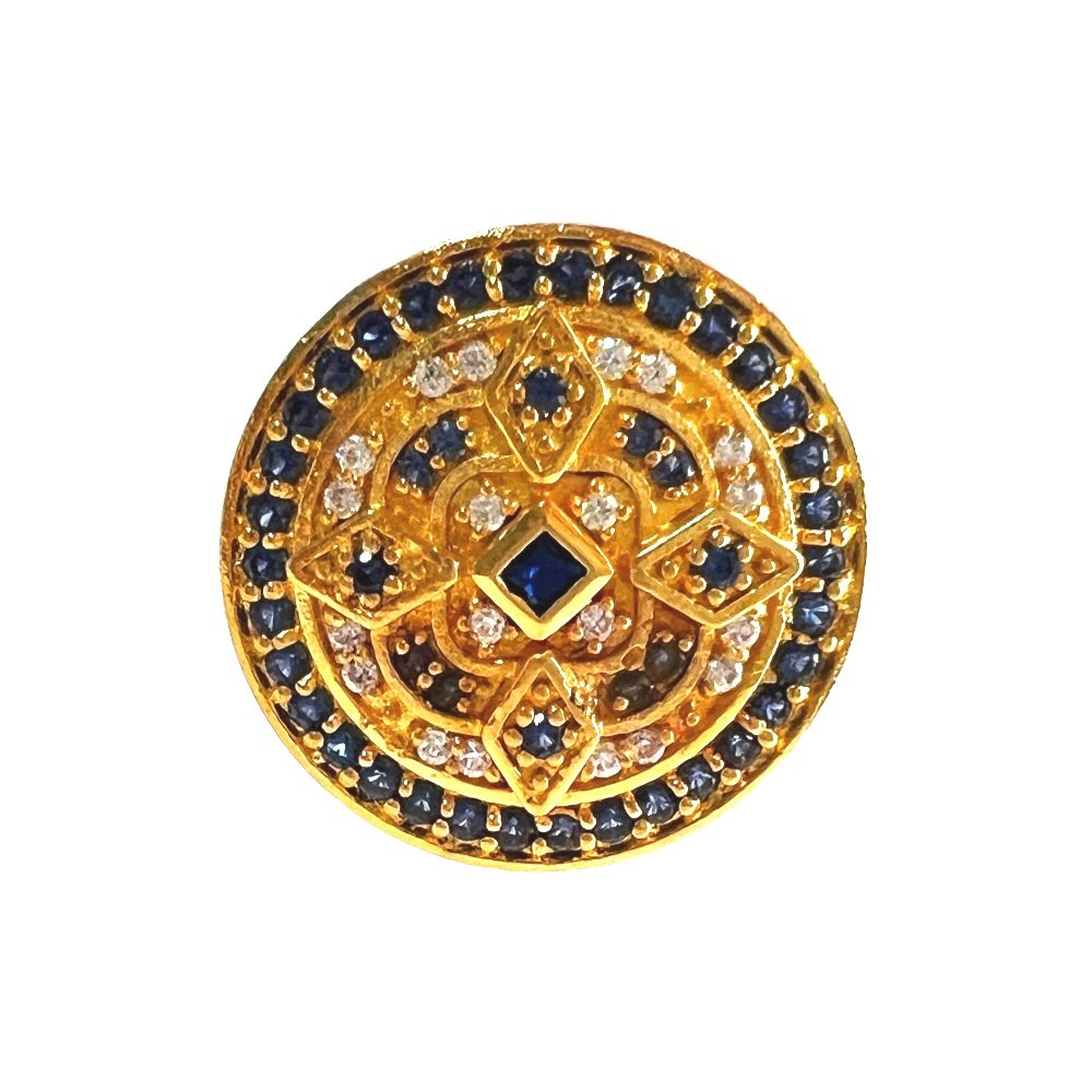 S1011BB Designer Sapphire & Diamond Sherwani Buttons - Image 1