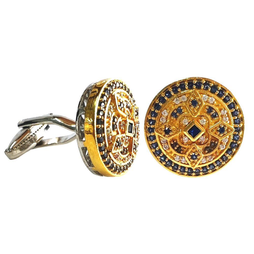 S1011C Designer Sapphire & Diamond Cuflinks - Image 1