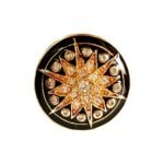 Star Design Sherwani Buttons - Black Enamel