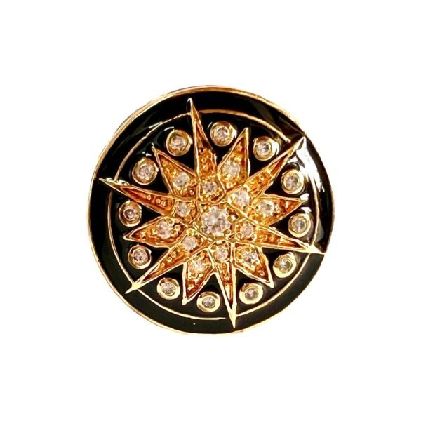 Star Design Sherwani Buttons - Black Enamel