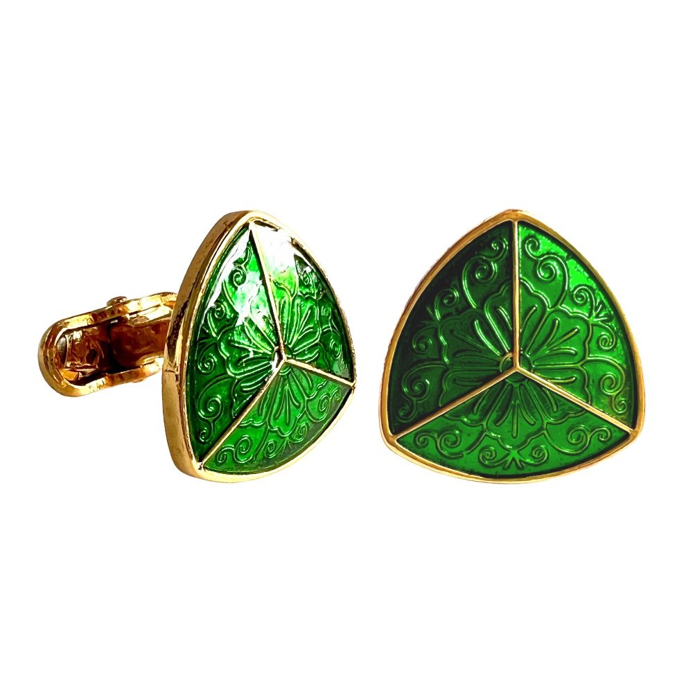 S1022 (1) Emerald Trifloral Heritage Royal Cufflinks - Image 1