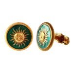 Surya Glory Green Enamel Royal Cufflinks - Image 3