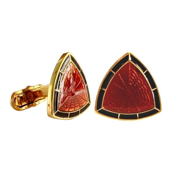 Royal Rich Red Enamel Trigon Cufflinks