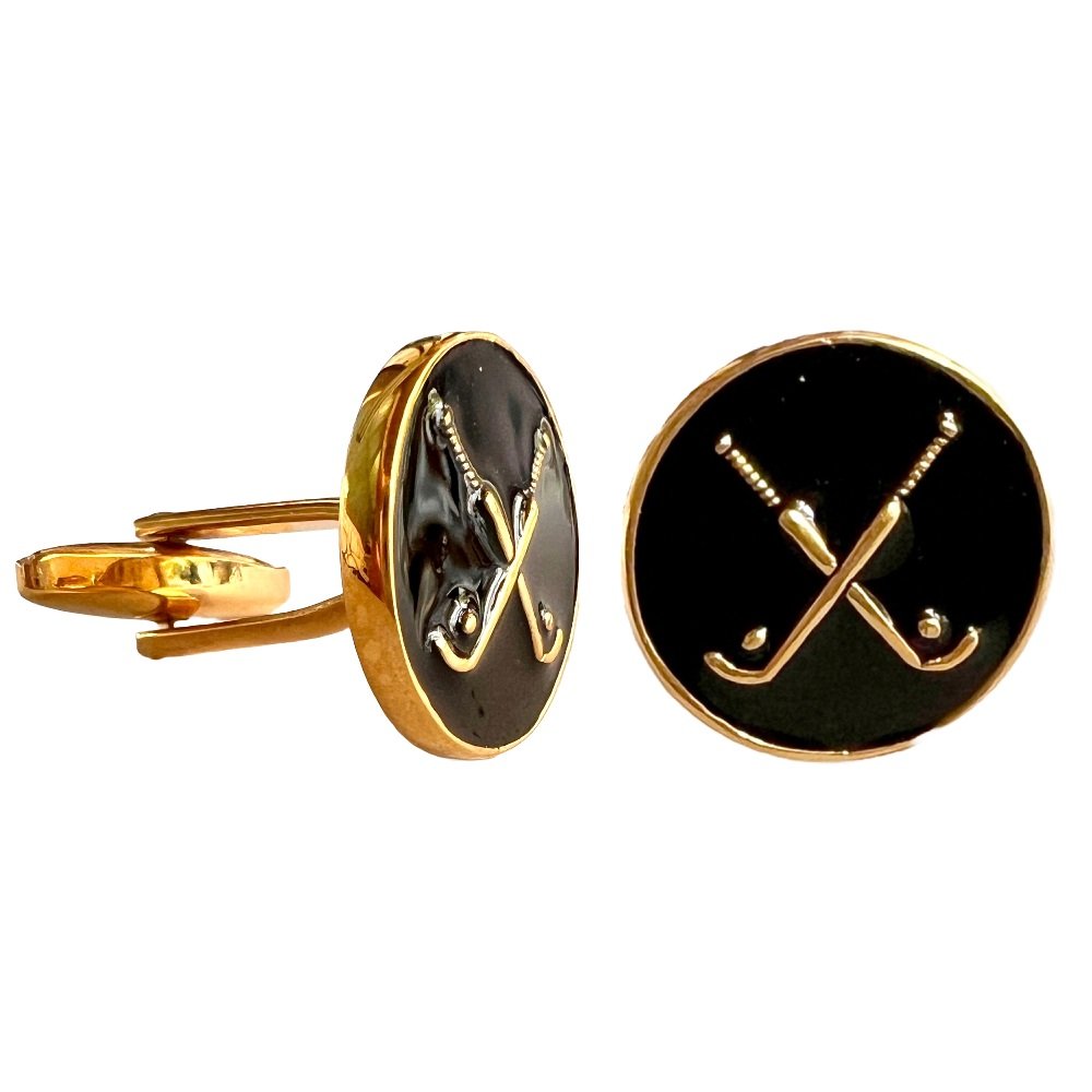 S1029 (3) Royal Hockey Crest Cufflinks - Image 1