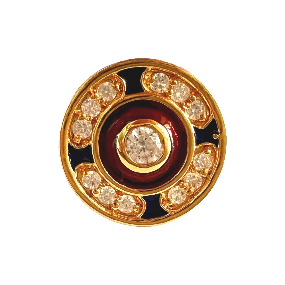 S1031 (3) Celestial Orbit Red n Black Enamel Sherwani Buttons - Image 1