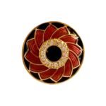 Red n Black Enamel Floral Sherwani Buttons