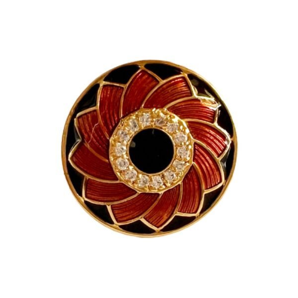 Red n Black Enamel Floral Sherwani Buttons