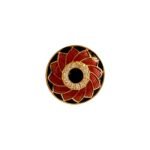 Designer Red n Black Enamel Floral Cufflinks - Image 2