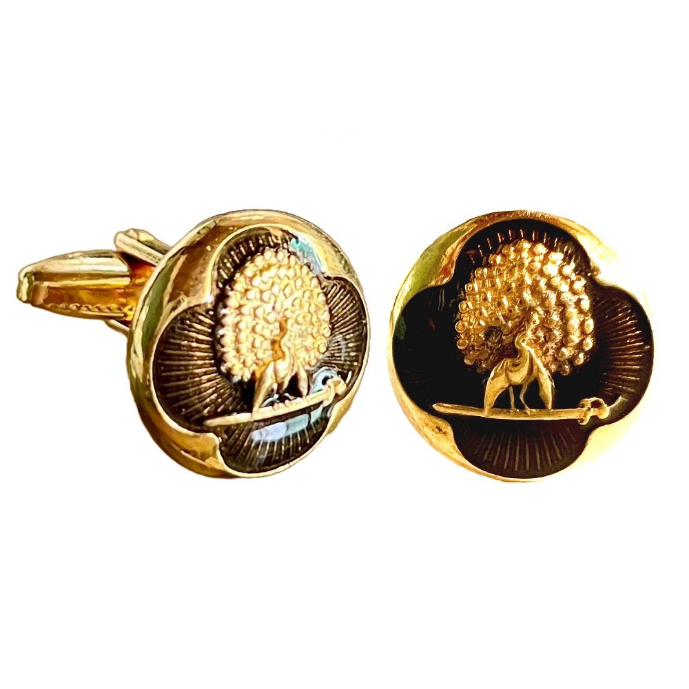 S1037C Regal Smokey & Gold Mayoor Cufflinks - Image 1