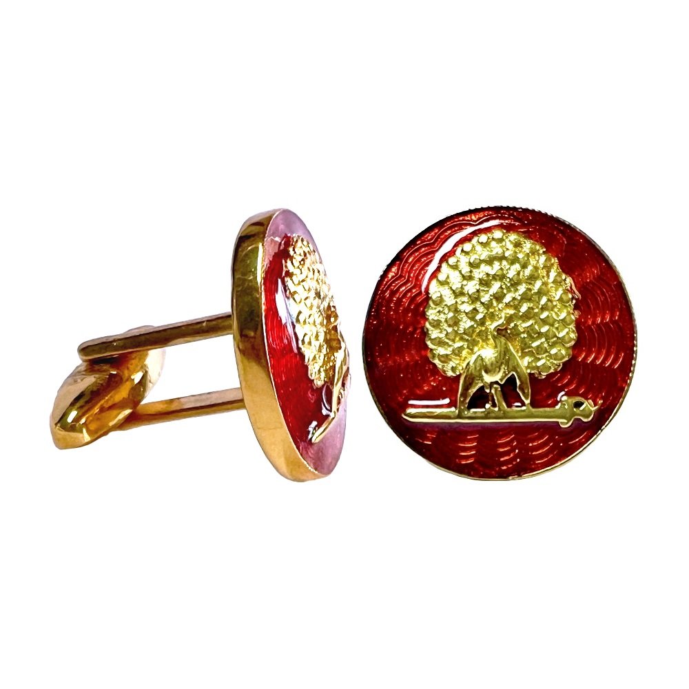 S1041C Imperial Scarlet Gold Mayoor Cufflinks - Image 1