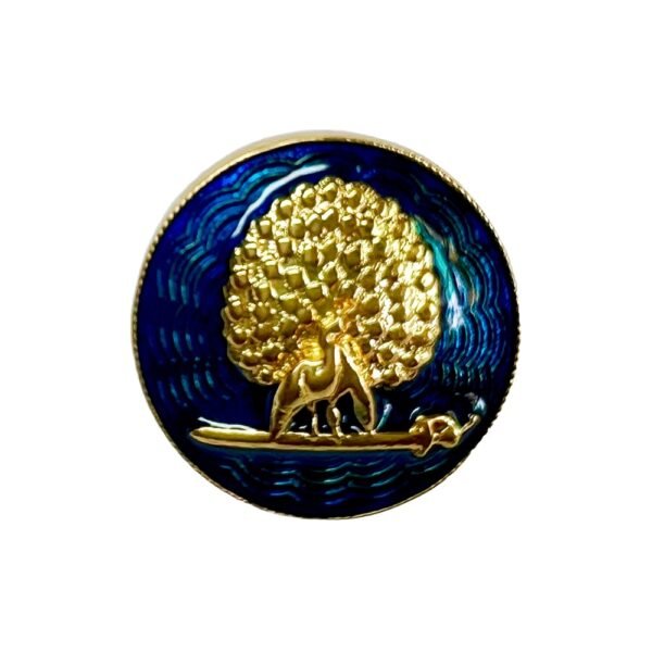 Imperial Blue & Gold Mayoor Bandhgala Buttons