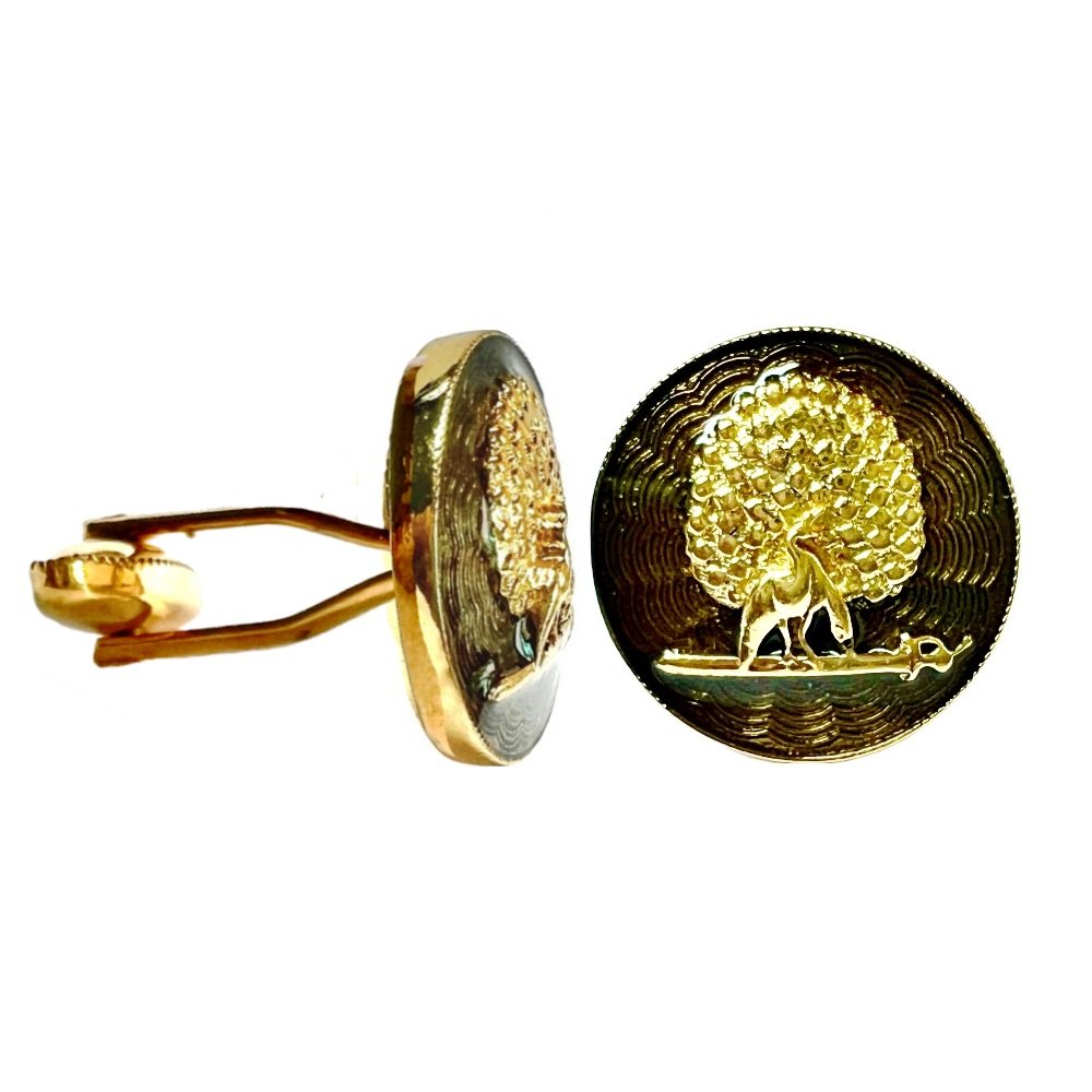 S1043C Imperial Smokey & Gold Mayoor Cufflinks - Image 1