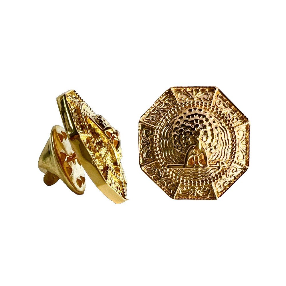 S1044LP Majestic Octagon Mayoor Lapel Pin - Golden - Image 1
