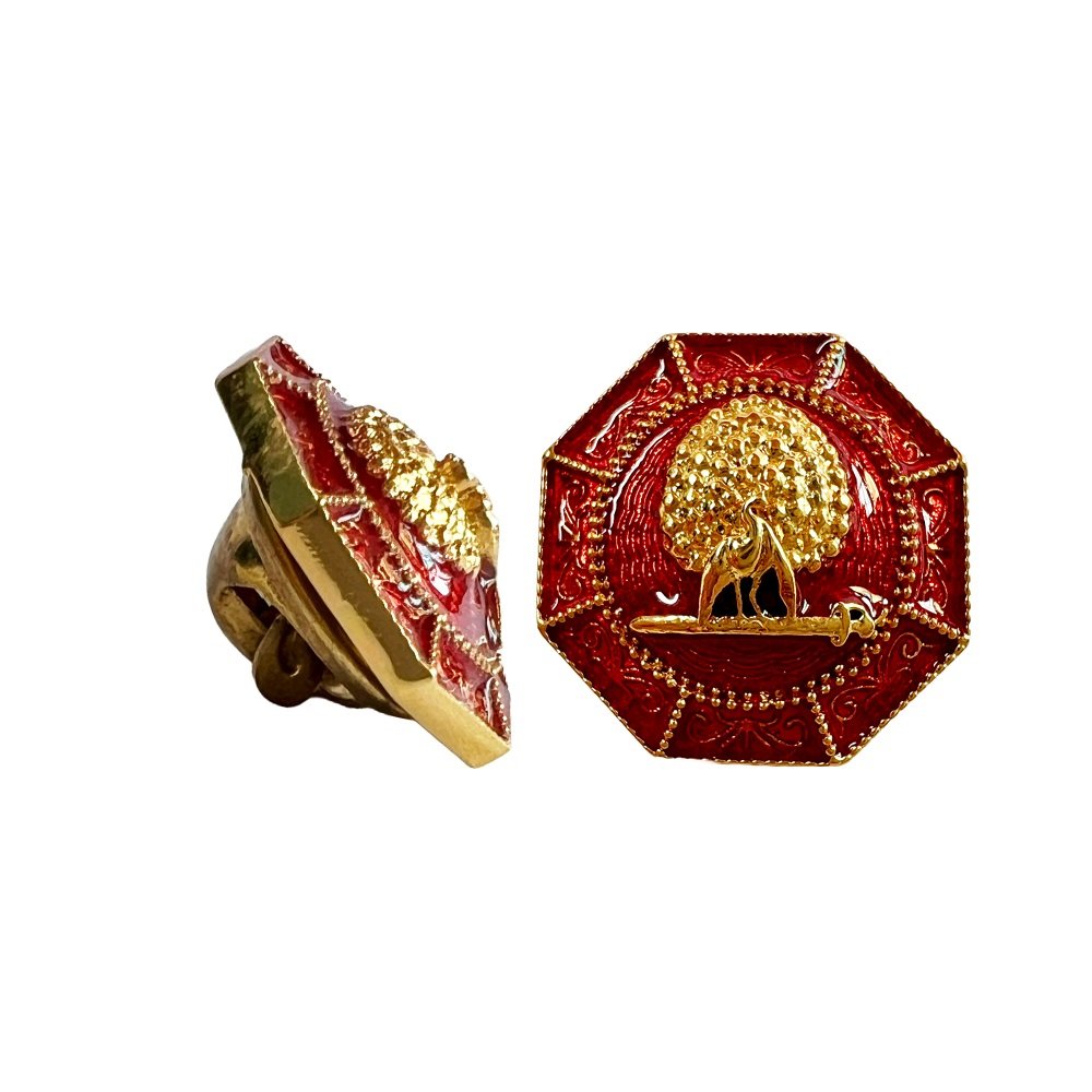 S1045LP Majestic Octagon Mayoor Lapel Pin - Maroon - Image 1