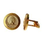 Regal Mayoor Emblem Cufflinks - Golden - Image 3