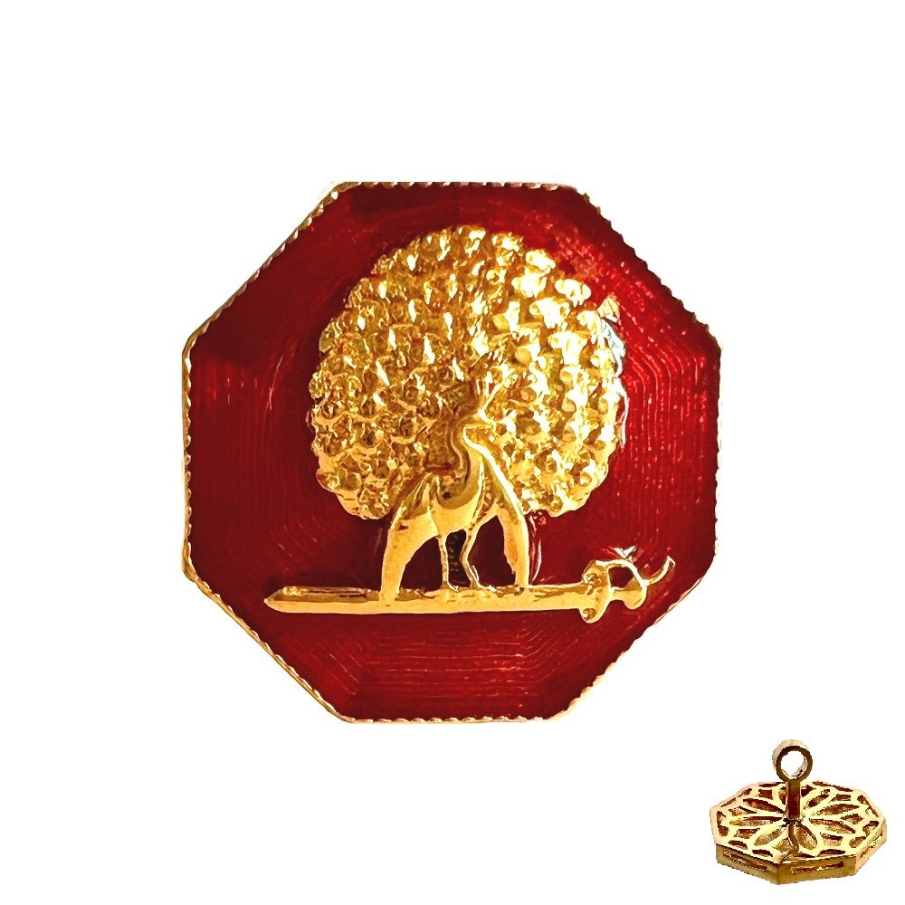S1053Ba Octagonal Mayoor Crest Buttons - Maroon - Image 1