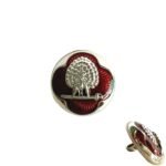Regal Maroon & Silver Mayoor Bandhgala Buttons - Image 2