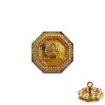 Mayo Octagon Gems Studded Mayoor Buttons - Golden - Image 2
