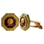 Mayo Octagon Gems Studded Mayoor Cufflinks - Burgundy - Image 2