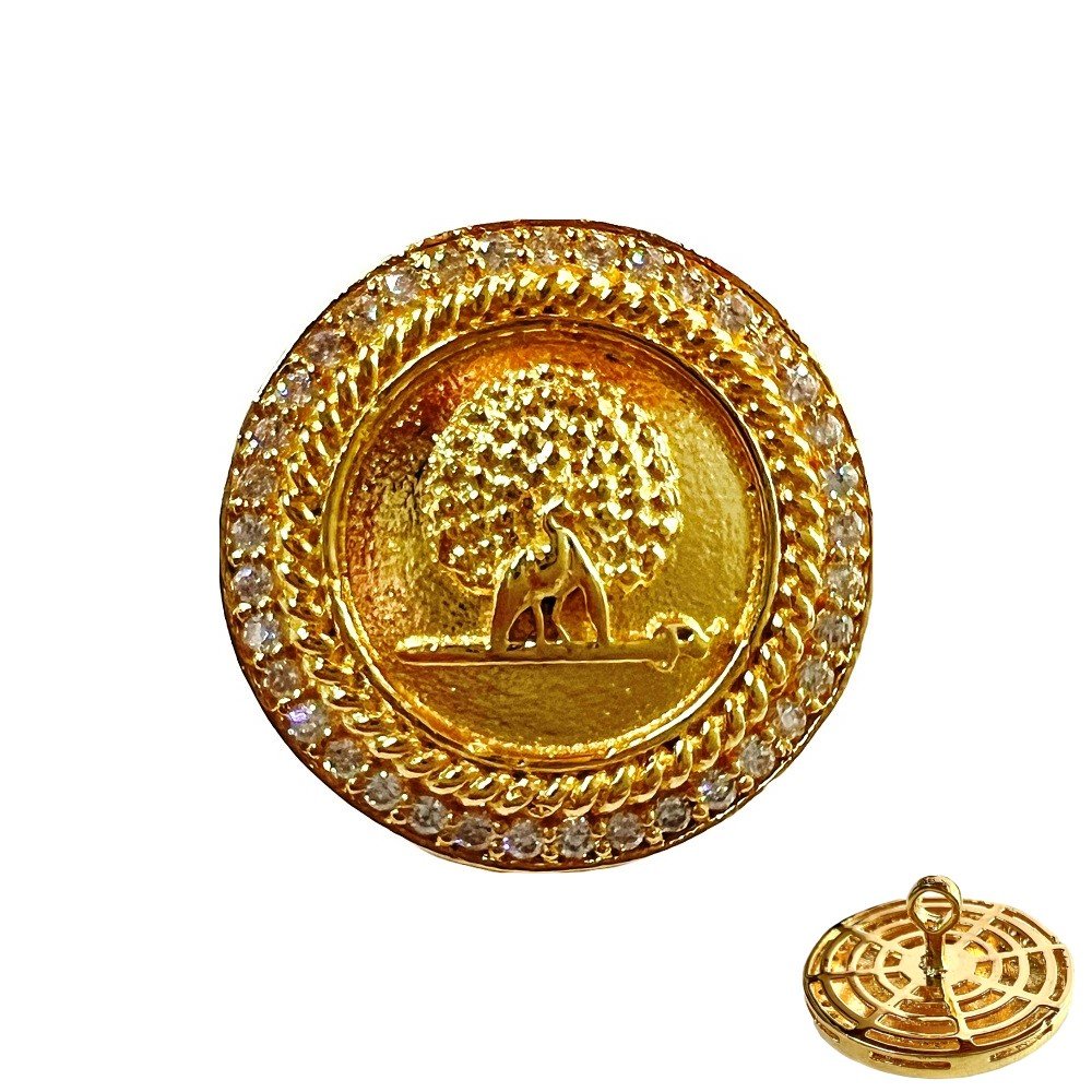 S1065B Mayo Gems Studded Mayoor Bandhgala Buttons - Golden - Image 1