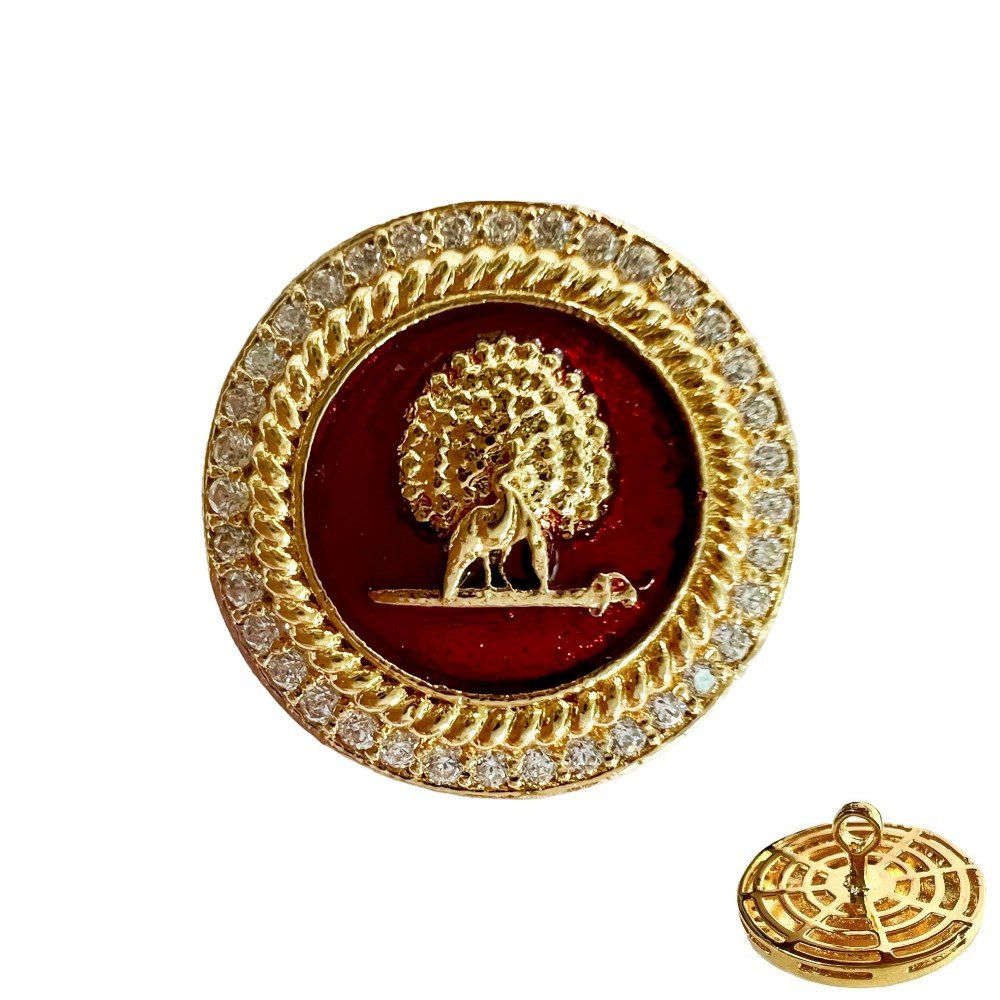 S1066B Mayo Gems Studded Mayoor Bandhgala Buttons - Burgundy - Image 1