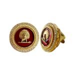 Mayo Gems Studded Mayoor Lapel Pin - Burgundy - Image 2