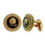Mayo Gems Studded Mayoor Cufflinks - Black - Image 2