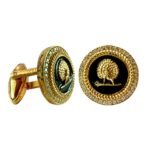 Mayo Gems Studded Mayoor Cufflinks - Black